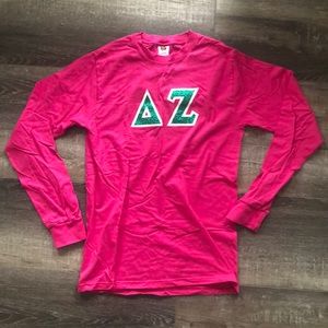 Delta Zeta long sleeve hot pink Tshirt